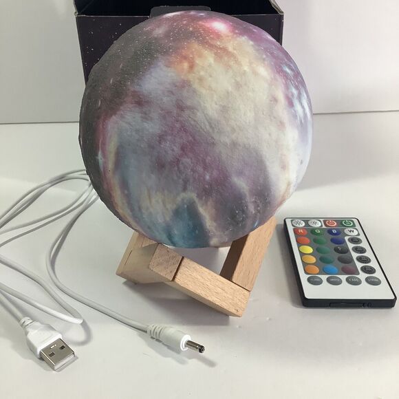 Mind Glowing Moon Lamp Kids Night Light Galaxy Lamp 4.7” 16 Colors LED 3D Works - Picture 3 of 11